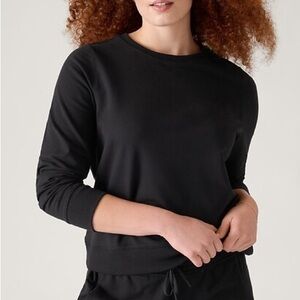 Athleta Retroterry Crewneck Sweatshirt in Black - Size L